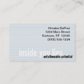 "計り難で潜在的な"個人的な接触カード コーリングカード (裏面)