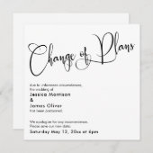 「計エレガント画の変更」の延期結婚カード 招待状 (正面/裏面)