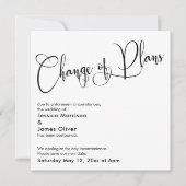 「計エレガント画の変更」の延期結婚カード 招待状 (正面)