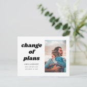 計シンプル画の期日の結婚変更 案内ポストカード (スタンド正面)