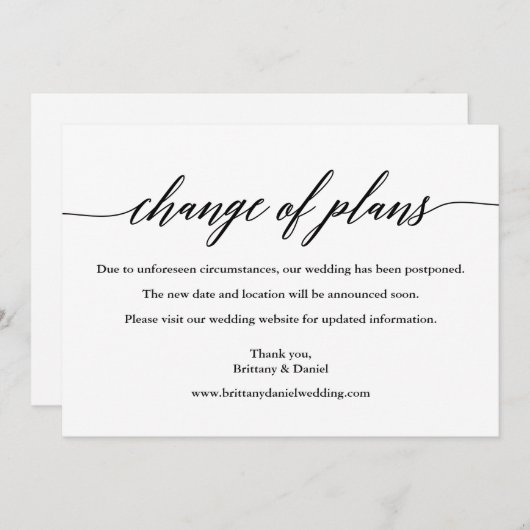 計モダン画の様式結婚変更 セーブザデート (正面/裏面)