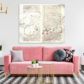 計測図と文字(vellum) キャンバスプリント (インサイチュ (リビング))