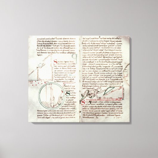 計測図と文字(vellum) キャンバスプリント (正面)