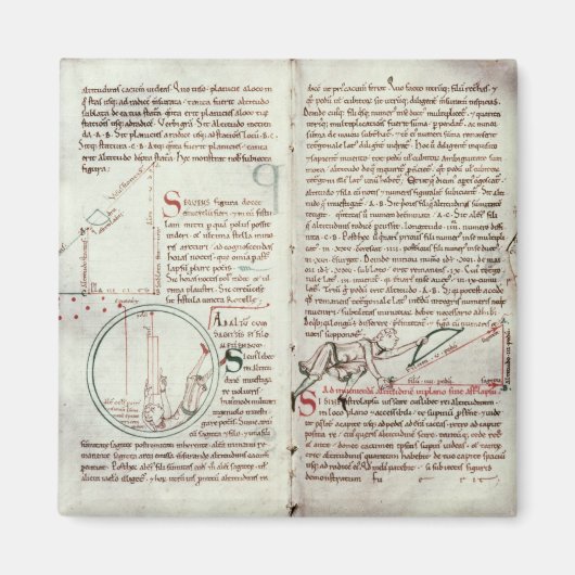 計測図と文字(vellum) マグネット (正面)