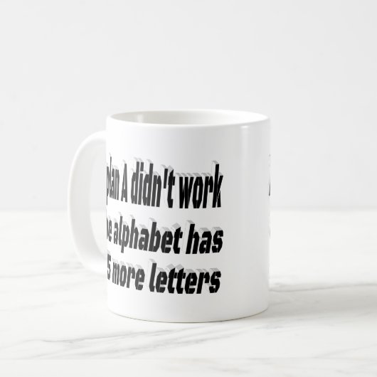 計画が機能しないやる気を起こさせる引用文 コーヒーマグカップ (正面左)