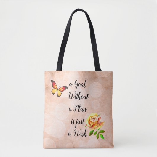 計画のないゴールはちょうど願いです トートバッグ (正面)
