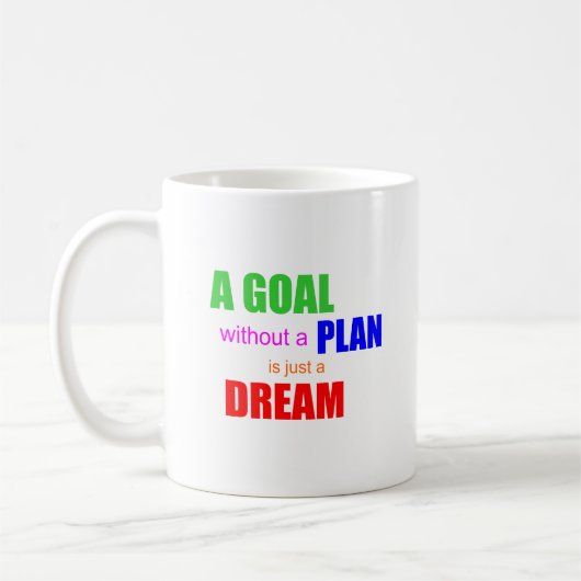 計画のないゴールは夢のコーヒーマグにすぎない コーヒーマグカップ (左)