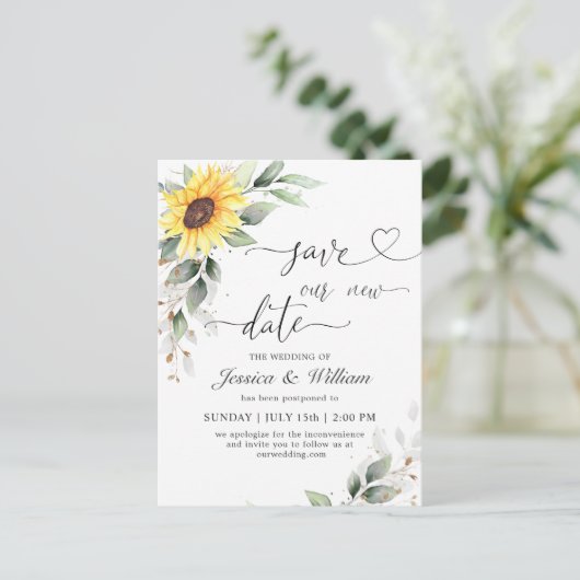 計画のひまわりエレガントフローラの変更 ポストカード (スタンド正面)