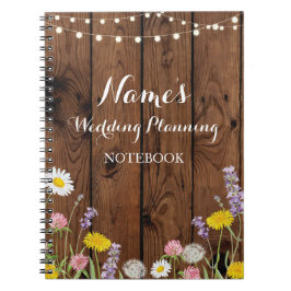 計画のアイディアのノートを結婚するノートの野生花 ノートブック
