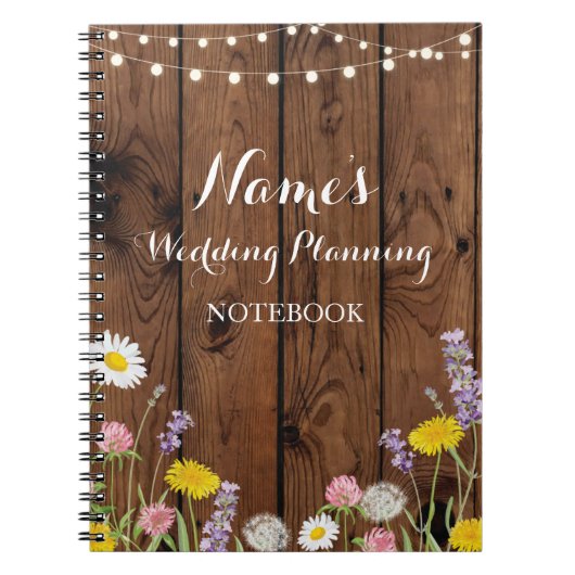 計画のアイディアのノートを結婚するノートの野生花 ノートブック (正面)