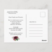 計画のエレガント変更ブライダルシャワー延期 ポストカード (裏面)