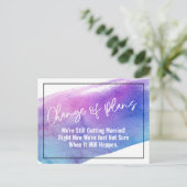 計画のブラシストローク変更の延期結婚日 ポストカード (スタンド正面)