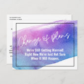 計画のブラシストローク変更の延期結婚日 ポストカード (正面/裏面)