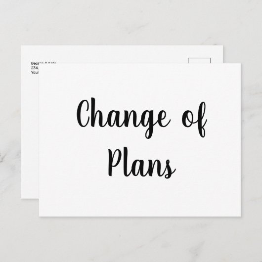 計画の取消延結婚期の変更 ポストカード (正面/裏面)