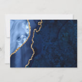 計画の変更が延期されたモダン金ゴールドブルー大理石 招待状 (裏面)