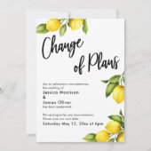 計画の変更が延期された結婚カード 招待状 (正面)