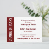 計画の変更が延期された結婚カード 招待状 (スタンド正面)