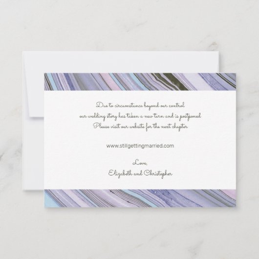 計画の変更が延期シックモダンズ結婚 セーブザデート (裏面)