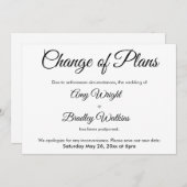 計画の変更が延期結婚された発表 招待状 (正面/裏面)