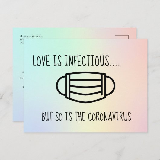 計画の変更の延期または取り消結婚し ポストカード (正面/裏面)