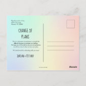 計画の変更の延期または取り消結婚し ポストカード (裏面)