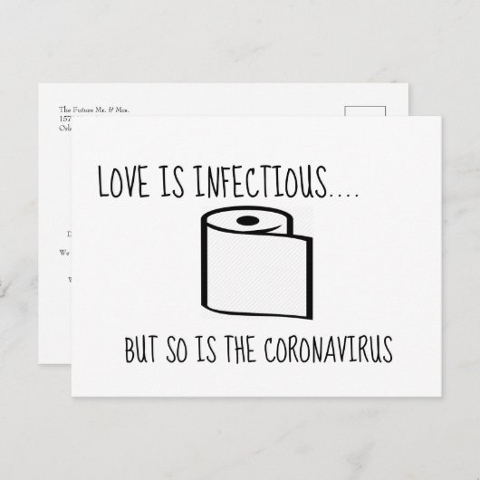 計画の変更の延期または取り消結婚し ポストカード (正面/裏面)