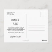 計画の変更の延期または取り消結婚し ポストカード (裏面)