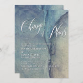 計画の変更アートブルース延期結婚のカード 招待状 (正面/裏面)