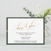 計画の変更エレガント緑(金ゴールドカーストライプド付き) 招待状 (スタンド正面)