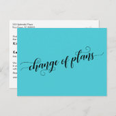 計画の変更ターコイズ延期結婚の ポストカード (正面/裏面)