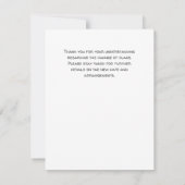 計画の変更パーティー取消しユーモア延期 (裏面)