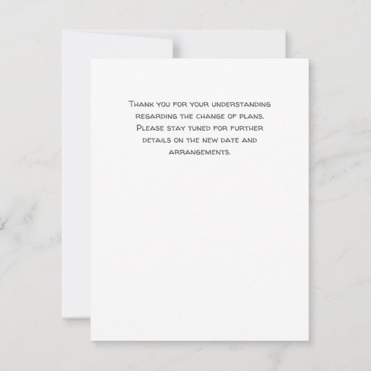 計画の変更パーティー取消しユーモア延期 (裏面)