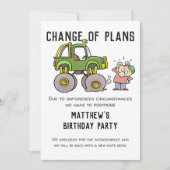 計画の変更パーティー取消しユーモア延期 案内状 (正面)