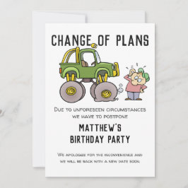 計画の変更パーティー取消しユーモア延期 案内状