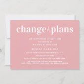 計画の変更ピンク結婚の延期 案内状 (裏面)