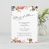 計画の変更フローラ遅延結婚更新カード 招待状 (スタンド正面)