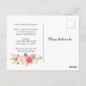 計画の変更ブライダルシャワー延期はがき ポストカード (裏面)