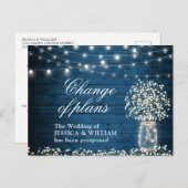 計画の変更ベビーズブレスメイソン結婚ジャー ポストカード (正面/裏面)