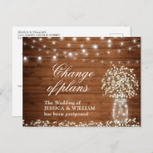 計画の変更ベビーズブレスメイソン結婚ジャー ポストカード (正面/裏面)