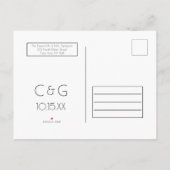 計画の変更ホワイトブラック延期結婚案 案内ポストカード (裏面)