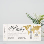 計画の変更ワールドマップボーディングチケット結婚 案内状 (スタンド正面)