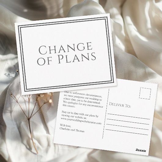 計画の変更再計画ま結婚たはイベント ポストカード