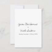 計画の変更写真または結婚イベントの変更 招待状 (裏面)