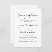 計画の変更写真または結婚イベントの変更 招待状 (正面/裏面)