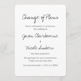 計画の変更写真または結婚イベントの変更 招待状