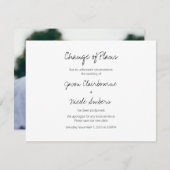 計画の変更写真または結婚イベント 招待状 (正面/裏面)
