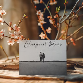 計画の変更写真結婚の日付変更 ポストカード