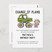 計画の変更取り消しパーティーの延期 ポストカード (正面/裏面)