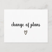 計画の変更延期された白黒ハート 案内ポストカード (正面)