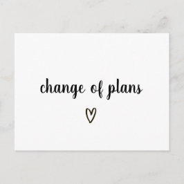 計画の変更延期された白黒ハート 案内ポストカード